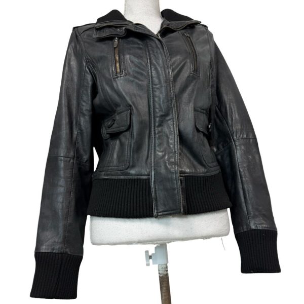 Kurtka Skorzana Vintage Biker Moto Grunge Leather Jacket 00s