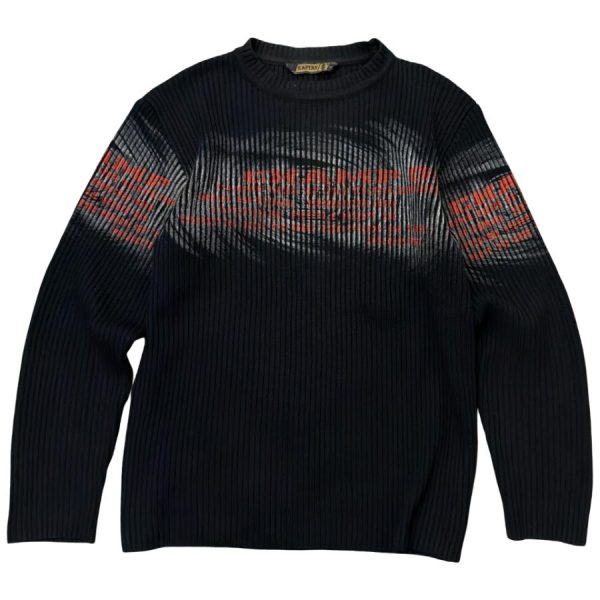 Sweter Prazkowany Vintage Grunge Printed 00s