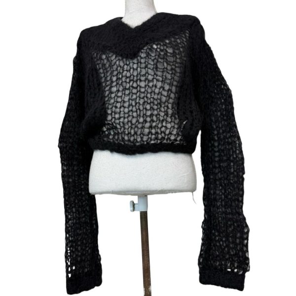 Sweter Acne Studios Mohair Loose Knit Spiderweb Cropped Jumper