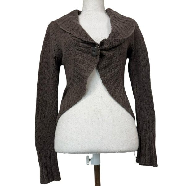 Kardigan Vintage Cropped Big Button Y2K